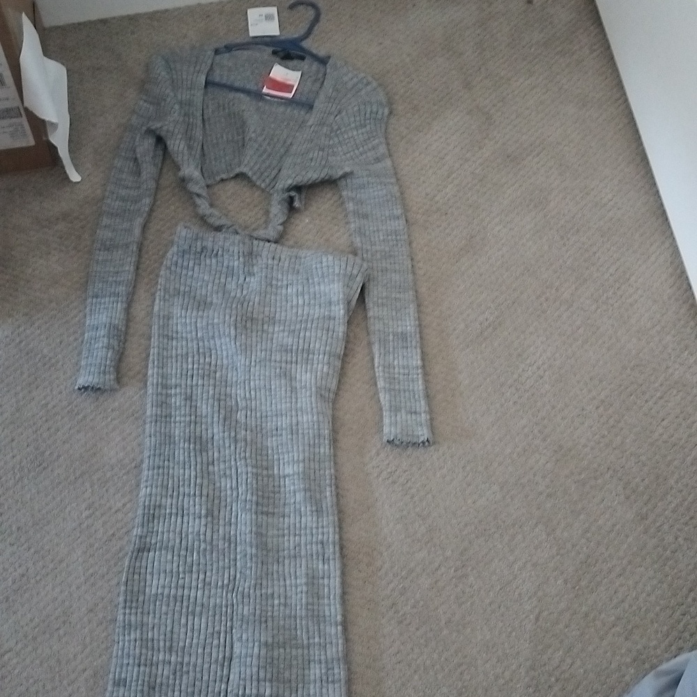 KNIT DRESS HEATHER GRAY